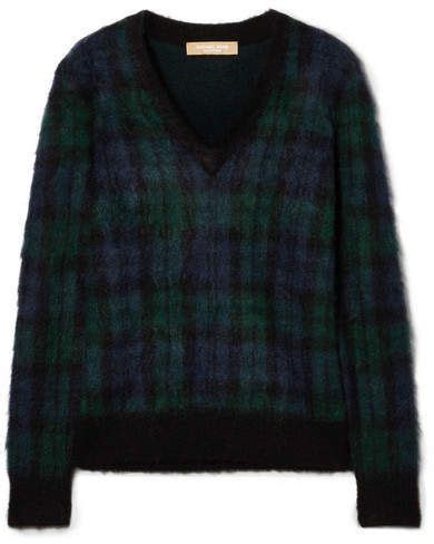 michael kors tartan mohair-blend sweater|Mohair.